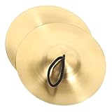 Toyvian 1 Pair Copper Cymbal Tibetan Tingsha Cymbal Bells 6 Inch Brass Hand s Finger Accessories Miss Electronic Cloth Chimes