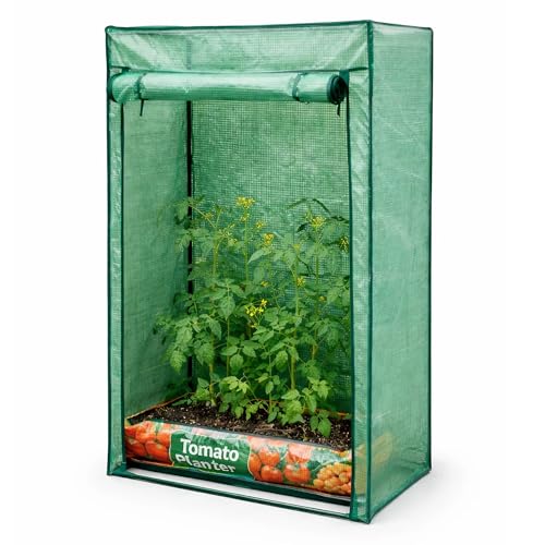 KCT Mini Greenhouse 100 x 150 x 50cm PVC Garden Tomato Grow House with Roll up Door Small Plant