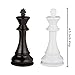 Minerva Black and White Extra Heavy Metal Chess Pieces with 4.5 Inch King and Extra Queens, Pieces Only, No Board