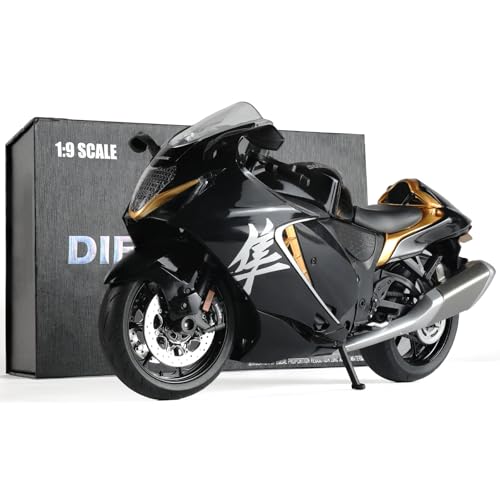 Image of 1:9 Motorcycle Model for Suzuki Hayabusa Metal Die-cast Motorcycle Model No Assembly Required Mini Finished Moto Classic Collection Gift for Adult(Black)