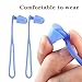 Swimming Ear Plugs – 2 Pairs Reusable Silicone Earbuds with Cord, Ergonomic Waterproof Design for Swimming, Diving, Surfing, Kayaking & Pool(Blue)