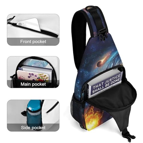 Fashion Chest Pack Travel Shoulder Bag, Cool Space Fire Dragon Art Small Cross Body Sling Bag For Women Men4