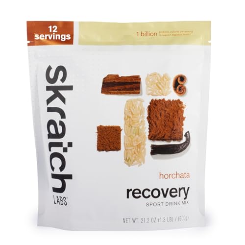 Image of Skratch Labs Post Workout Recovery Drink Mix with Horchata, (21.2 oz, 12 Servings) with Complete Milk Protein of Casein and Whey and Probiotics, Gluten Free, Kosher, Vegetarian