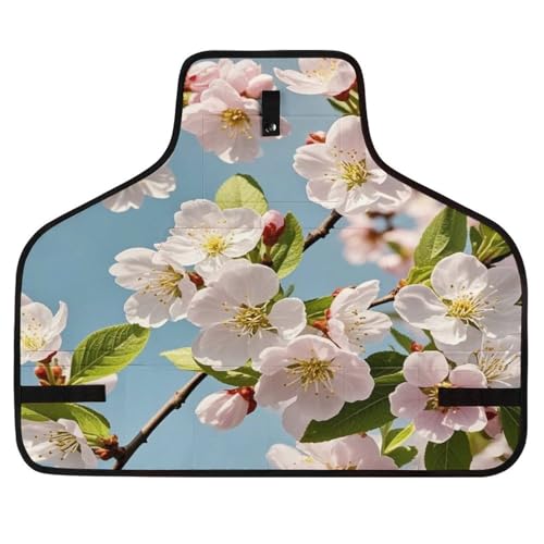 Delantal Japonés Floral para Trabajo, Multi-bolsillos Ajustable