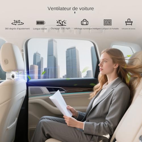 Ventilateur à pince rotatif 360° pour soulager les coups de chaleur