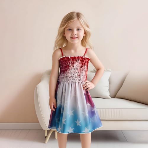 Toddler Girls Dress 4th of July Straps Dresses American Flag Stars Striped Sundress Independence Day Patriotic Outfits2
