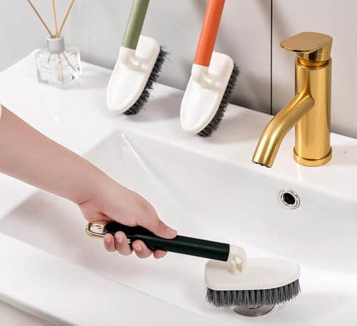 Image of JAXHOM Multipurpose Long Handle Cleaning Brush for Bathroom, Kitchen, Floor & Tile - Heavy Duty Scrubber with Bristles - Sink, Wall & Grout Cleaning Tool - Ergonomic Non-Slip Grip, 26cm (C-1)
