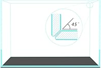 Vista 6 de FZONE 9 galones Acuario para peces sin borde de bajo contenido de hierro Nova Clear Ultra-Blanco con bordes biselados de 45° de vidrio translúcido