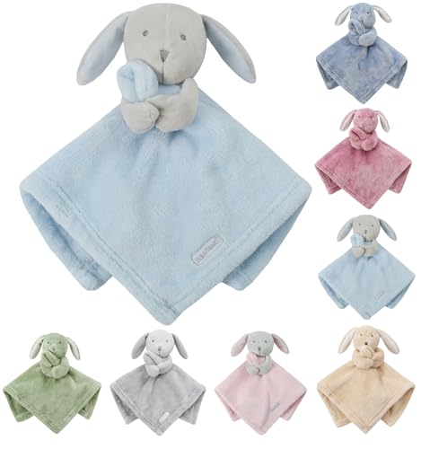 Baby Bunny Rabbit Comforter Blanket Baby Girl Boy Infant Toddler Newborn Cuddle Snuggle Soft Blankets 7 Colours (Baby Blue, One Size, Bunny Rabbit)