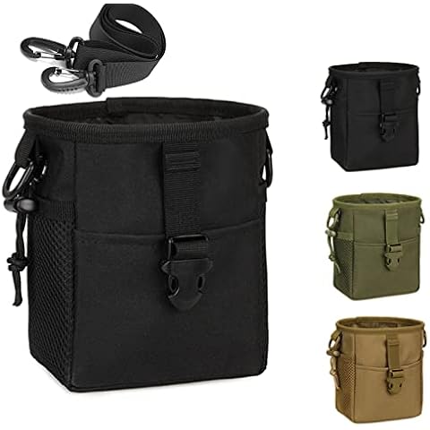 RRLOM Slingshot Ammo Drawstring Magazine Pouch, Tactical Molle Slingshot Balls Bag, Drawstring Waist Bag Utility Pouch Folding Dump Bag Cover
