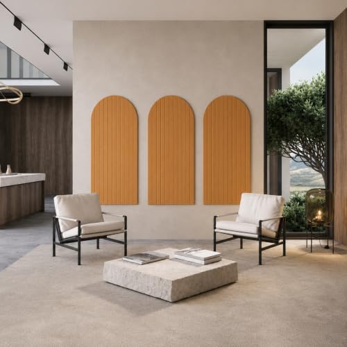 Image of MMT Acoustix Arch Felt Acoustic Wall Panel | Sound Proofing for Room |Premium Acoustic Panel |Pin Board for Wall |Sound Absorbing Panels | Arch Felt Acoustic Wall Panel |Camel| 120 x 60 cm | 1 Pcs