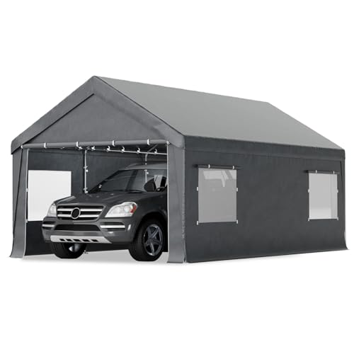 Bezseller 10x20 FT Heavy Duty Carport Canopy with Roll-Up...