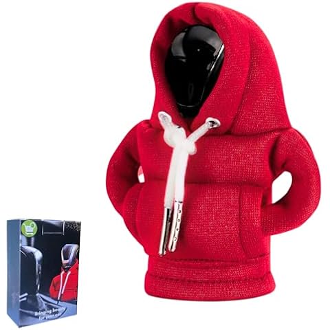 BACHTUTAI Gear Shift Hoodie, Hoodie Car Gear Shift Cover, Shifter Hoodie, Car Shifter Stick Protector Decoration. Car Novelty Decoration Gift for Family (Red). Cover