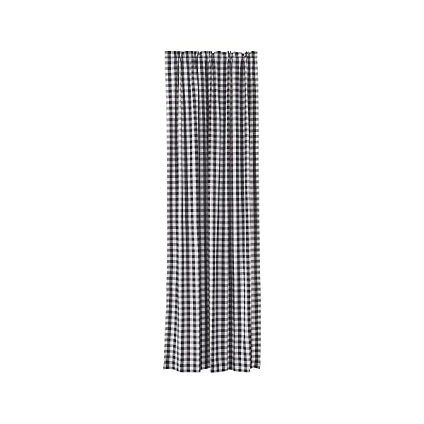 Vhc brands annie buffalo farmhouse curtain panel check black 96×50  urban country home decor