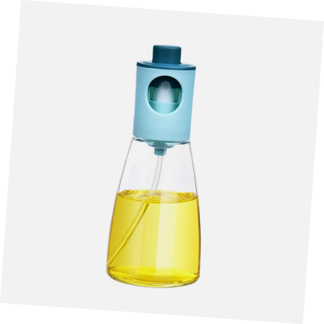 VALICLUD 2Pcs Press Type Oil Sprayer Bottles for Kitchen Cooking Even Spray Control Leak Glass Dispenser with Lid Suitable for Soy Sauce and Low Calorie Healthy Diet