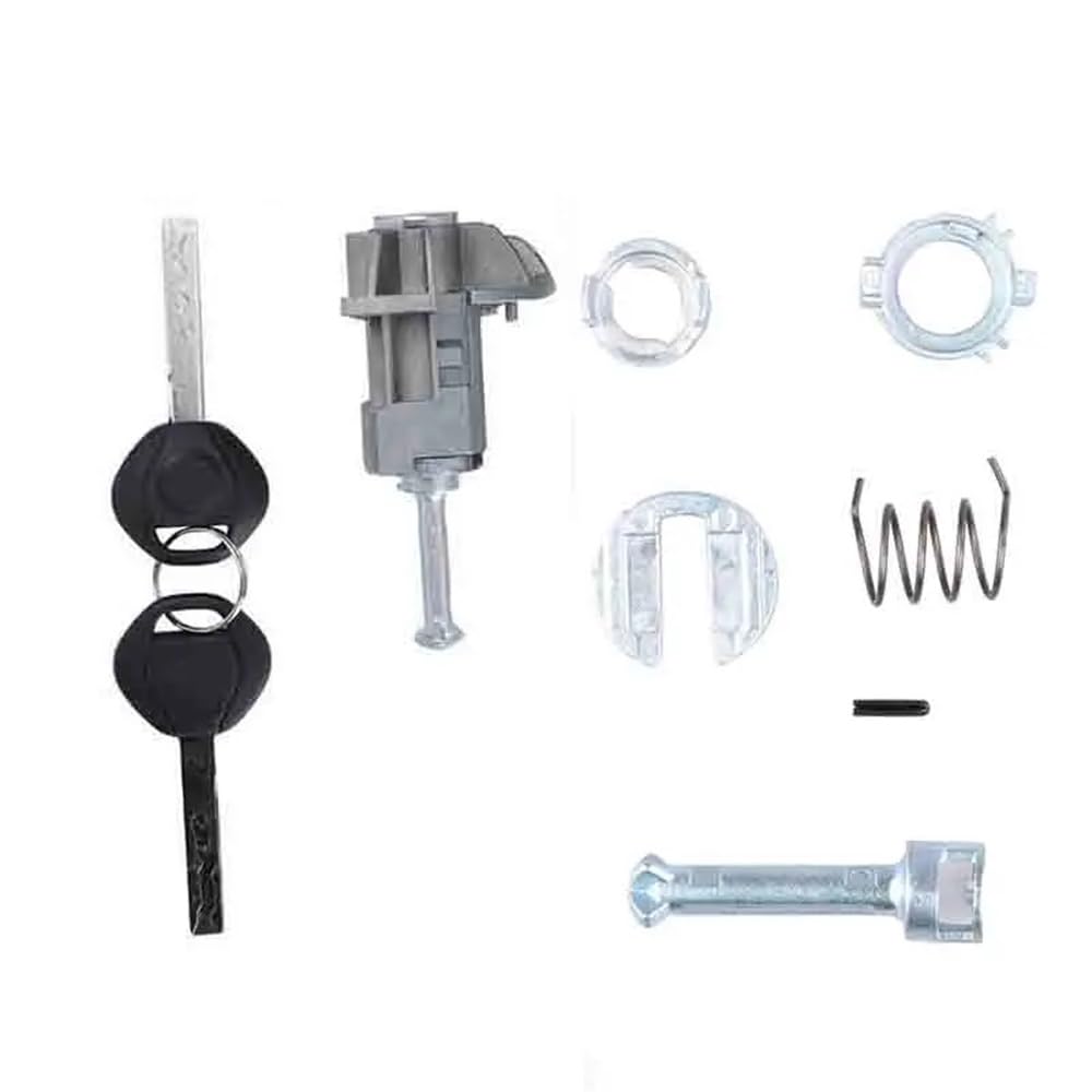 Pengnaqp One Color Ignition Barrel 51217019975 Compatible With E46 3 Series 51218244049 Front Left Driver Car Ignition Lock Cylinder Keys(1 Set)