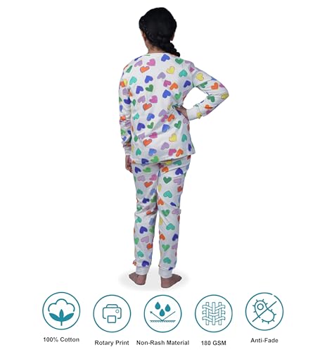 Image of Hestia | H.NSG.N.1 | Kids Girls Nightwear | Sleepwear | Cotton |Trouser Full Sleeves Tshirt | Elastic Waist |Night Dress with Pyjama Tshirts for Girls|All Over Horse Printed |Blue Color 4-6Yrs |Set 1