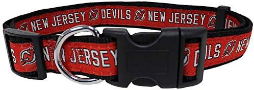 Pets First NHL New Jersey Devils Collar for Dogs & Cats, Small. - Adjustable, Cute & Stylish! The Ultimate Hockey Fan Collar!