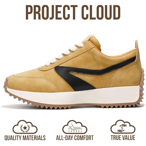 Image of Project Cloud Womens Sneakers - Memory Foam Insole and Lightweight Spring Shoes - Non-Slip Lace Up Trendy Shoes - Fashion Sneakers for Women 2026
