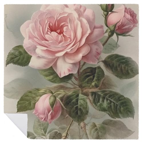 Servilletas de Tela Vintage con Rosa Floral 4 Piezas miniatura 6