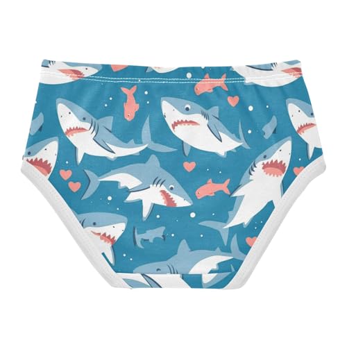 Wusikd Cute Sharks Girls' Underwear Cotton Hearts Girls Briefs Soft Toddler Underwear 2T2
