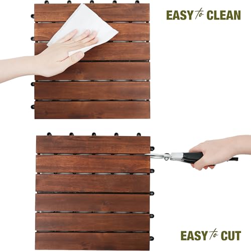 Image of Decking Tiles - Mother (Dark Brown - Striped)