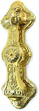 Victoria Antique Designer Sunflower/Neptune Door Knocker Polished Brass