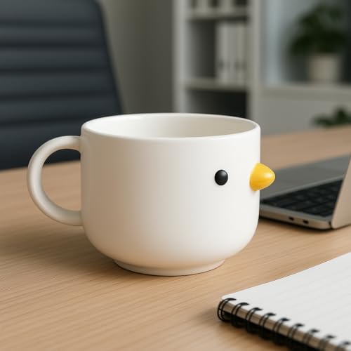 TULANDOT Kreative Ente Tasse & Keramik Tasse & H&uuml;hner Tasse & Cute Kaffeetassen & 3D Duck Mug,Perfekt f&uuml;r Eine Cappuccino Tassen Tolles Geschenk f&uuml;r Kaffeeliebhaber (270ml)