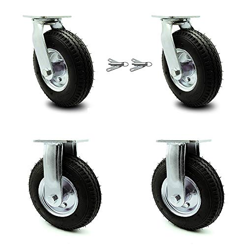 Exclusive 8 Pneumatic Caster Set of 4-2 Swivel with Bolt-On Swivel Lock/2 Rigid - Black Rubber Wheel - 1,200 lbs. Capacity - Service Caster Brand 70% Off Everything 8 Pneumatic Caster Set of 4-2 Swivel with Bolt-On Swivel Lock/2 Rigid - Black Rubber Wheel - 1,200 lbs. Capacity - Service Caster Brand