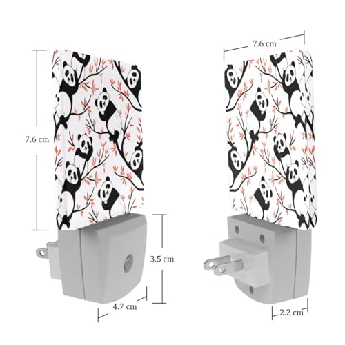 Night Lights Plug Into Wall 2 Pack, Cute Pandas Night Light for Kids miniatura 7