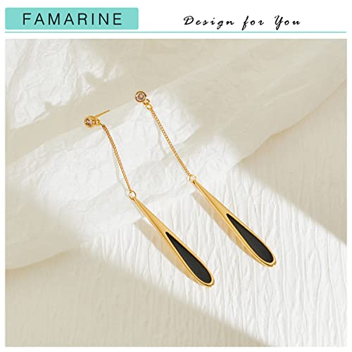FAMARINE Black Earrings, Black Dangle Earrings for Women Waterdrop Drip Earrings Valentines Earrings4