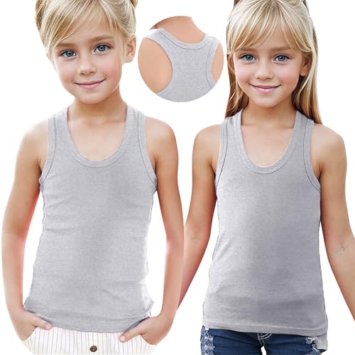 Girls Boys Racerback Sleeveless T-Shirts Kids Summer Cotton Soft Comfort Tank Tops Casual Breathable Undershirts Tee2