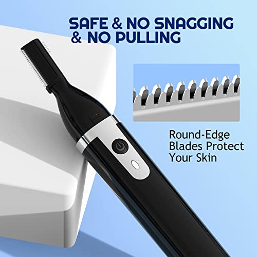 Dapsang Eyebrow Trimmer Electric Eyebrow Razor For Men, Rechargeable Facial Hair Shaver Painless Detail Trimmer With Replacement Blade For Face Beard Neck (Black) #TOP4