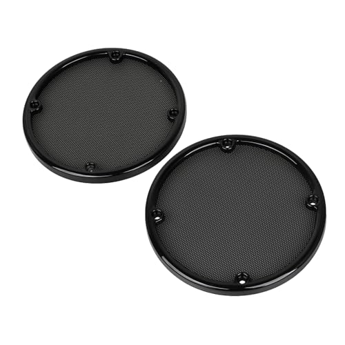 Image of Rear Speaker Trim Grills Mesh Covers For Harley Electra Glide 1996-2013 Street Glide 2006-2013 Ultra Limited FLHTK 2010-2013, Black Mesh+Black Trim