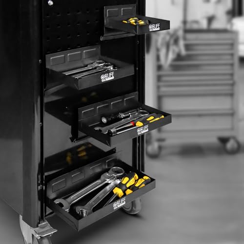 CCLIFE 4tlg Magnet Ablagen Schwarzes 150-210-270-310mm Magnetschale Werkzeug Halterung für Werkstatt Werkzeugwagen