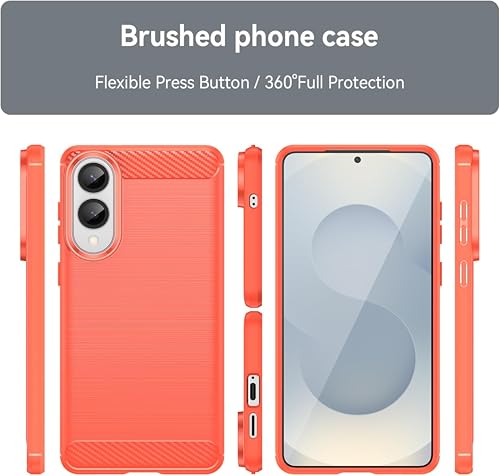 Image of Soft Carbon Fiber TPU Slim Military Grade Drop Protection Case Cover Compatible with Samsung Galaxy S25 Edge 5G (2025) (Carbon Red)