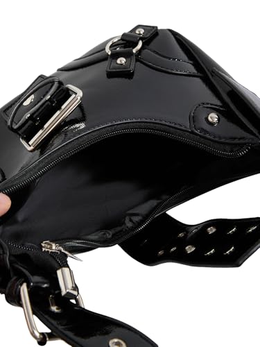 Bolso de mano goth para mujer de cuero PU estilo Y2k miniatura 4