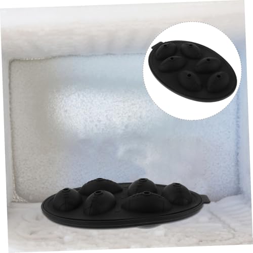 Molde para Hielo de Silicona Forma Rugby Flexible Negro miniatura 6