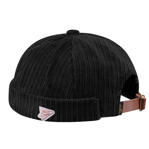CLAPE Cord Cap Ohne Schirm Corduroy Docker Cap Verstellbar Dockermütze...