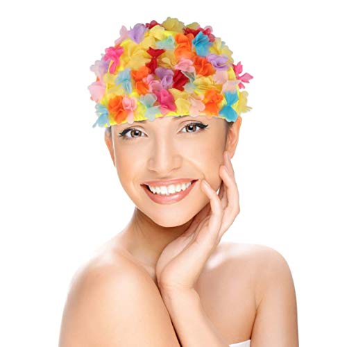 BESPORTBLE, 1 peça, touca de natação criativa com pétalas florais 3D para mulheres e meninas natação