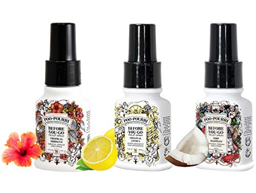 Image of Poo-Pourri Original Citrus,Ship Happens, and Tropical Hibiscus 1.4 Ounce Set