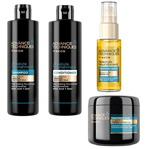 Avon Haarpflegeserie mit Arganöl Absolute Nourishment Shampoo 250ml Conditioner 250ml Pflegeöl 30ml Haarmaske 375ml für trockenes geschädigtes Haar