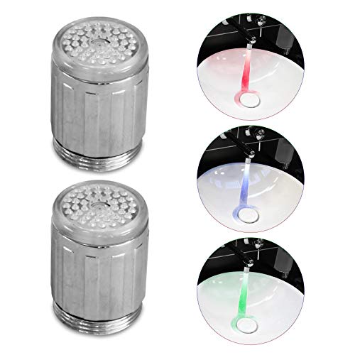 Eaxus® 2er Set LED Wasserhahnaufsatz - Wasser Farbwechsel Licht je nach Temperatur Eaxus® 2er Set LED Wasserhahnaufsatz - Wasser Farbwechsel Licht je nach Temperatur