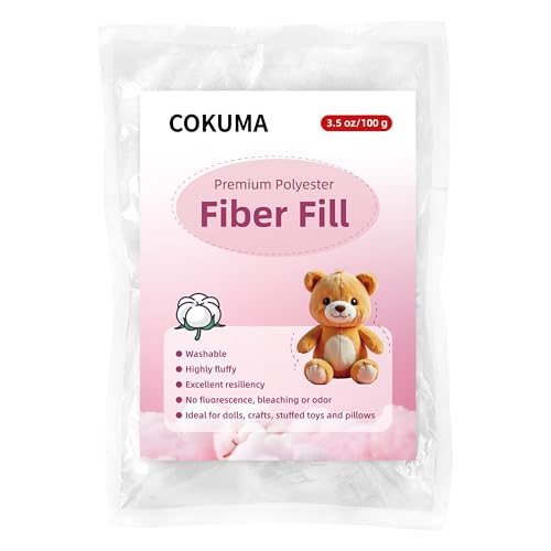 Polyfill Stuffing Premium Poly Filling Stuffing for Stuffed Animals Soft and Fluffy for Craft Crochet Cloud Decorations Machine Washable Fiberfill Stuffing 3.5oz/100g
