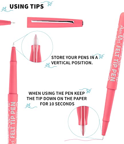 Felt Tip Pens, 35 Colored Fine Point Felt Pen With Fiber Tip, Water-Based Ink, Perfect Markers Pen For Bullet Journaling Adult Coloring, Note Taking At School Office #TOP5