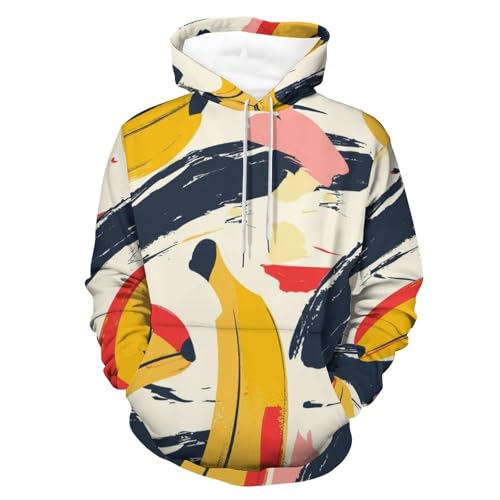 Sweat à capuche banane jaunes manches longues sweatshirt pullover S