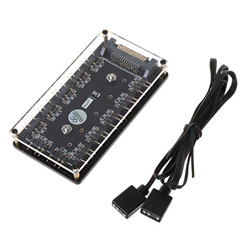 HUB Splitter 12 Wege 5V RGB LED mit Gehäuse aus PMMA und magnetischem SATA-Netzteil mit Magnetverschluss, für ASUS/MSI LED Controller 5V 3 Pin