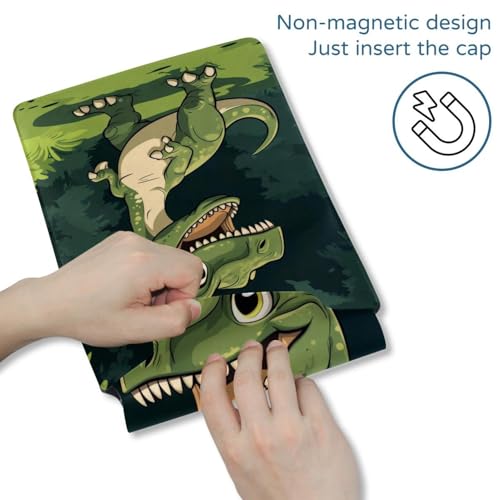 Funda para portátil de 13.8 x 10.2 pulgadas verde con diseño de dinosaurio 2