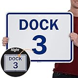 SmartSign 'Dock 3' Dock Number Sign | 18' x 24' 3M Engineer Grade Reflective Aluminum