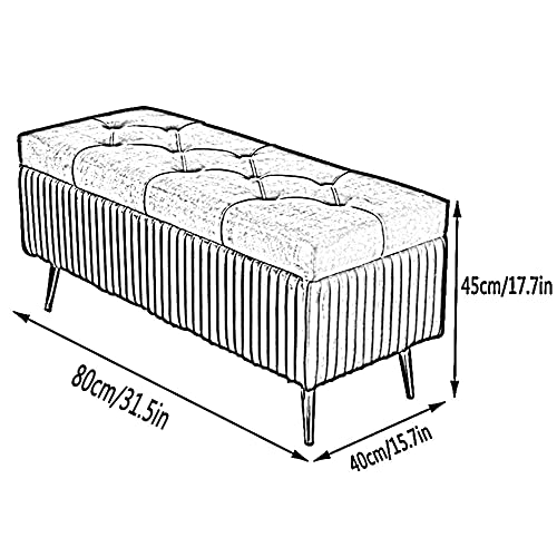 Pouf de rangement pliable en flanelle 80x40x45cm banquette coffre - 4